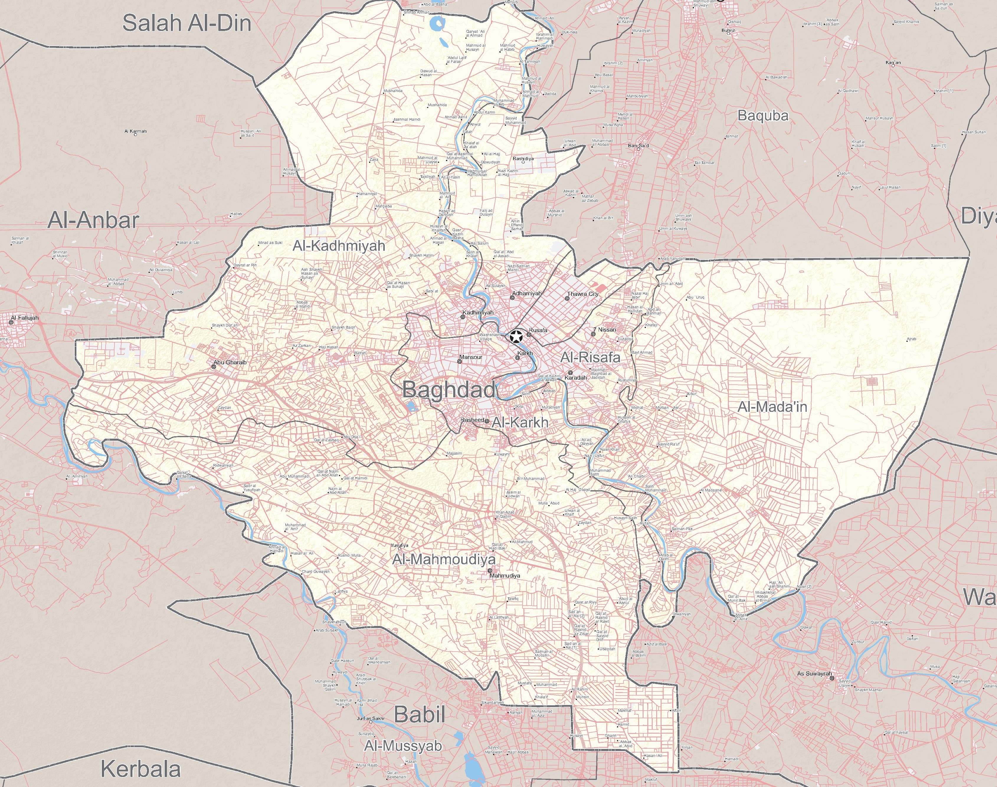 Baghdad Governorate Map