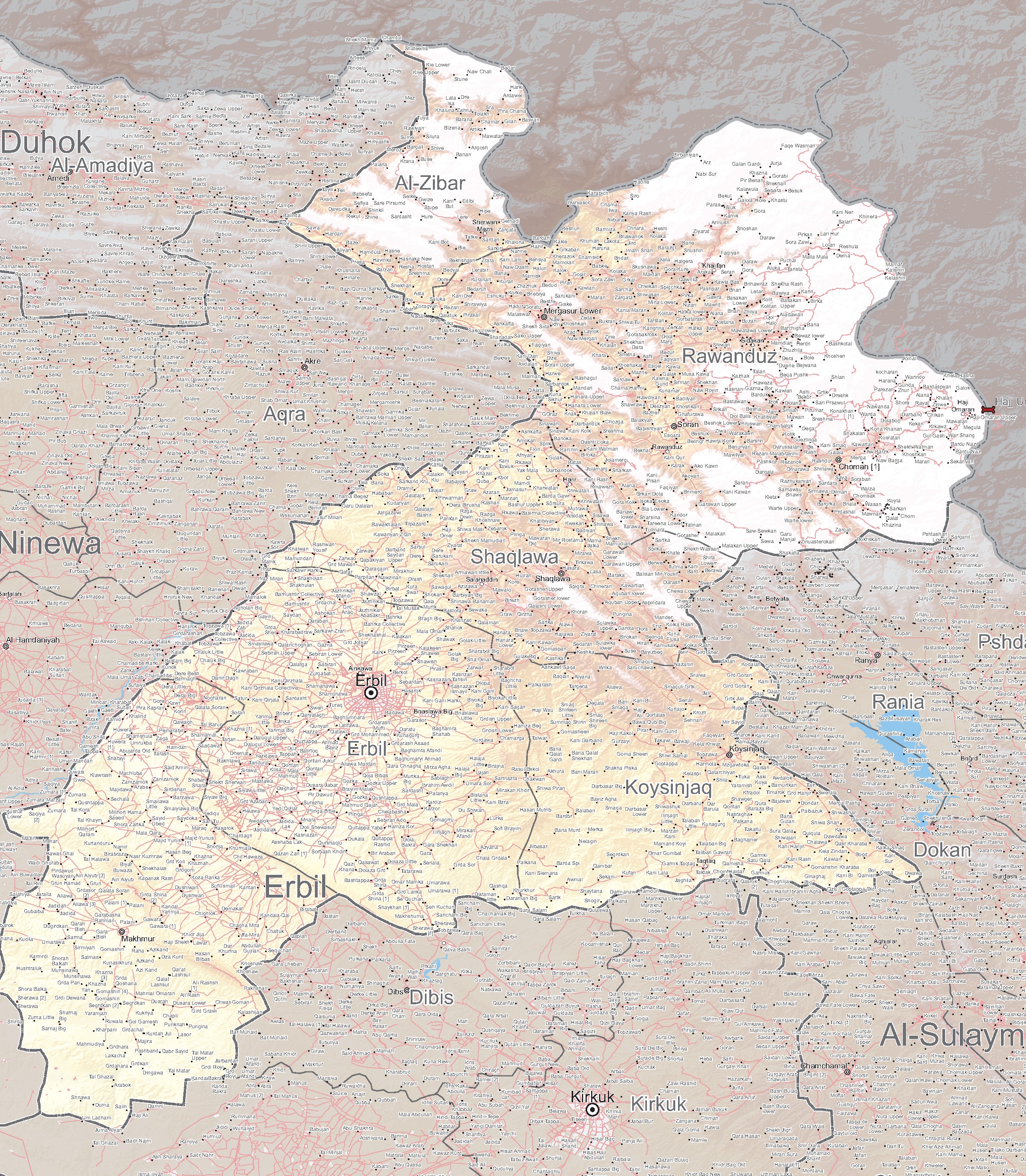 Erbil Governorate Map