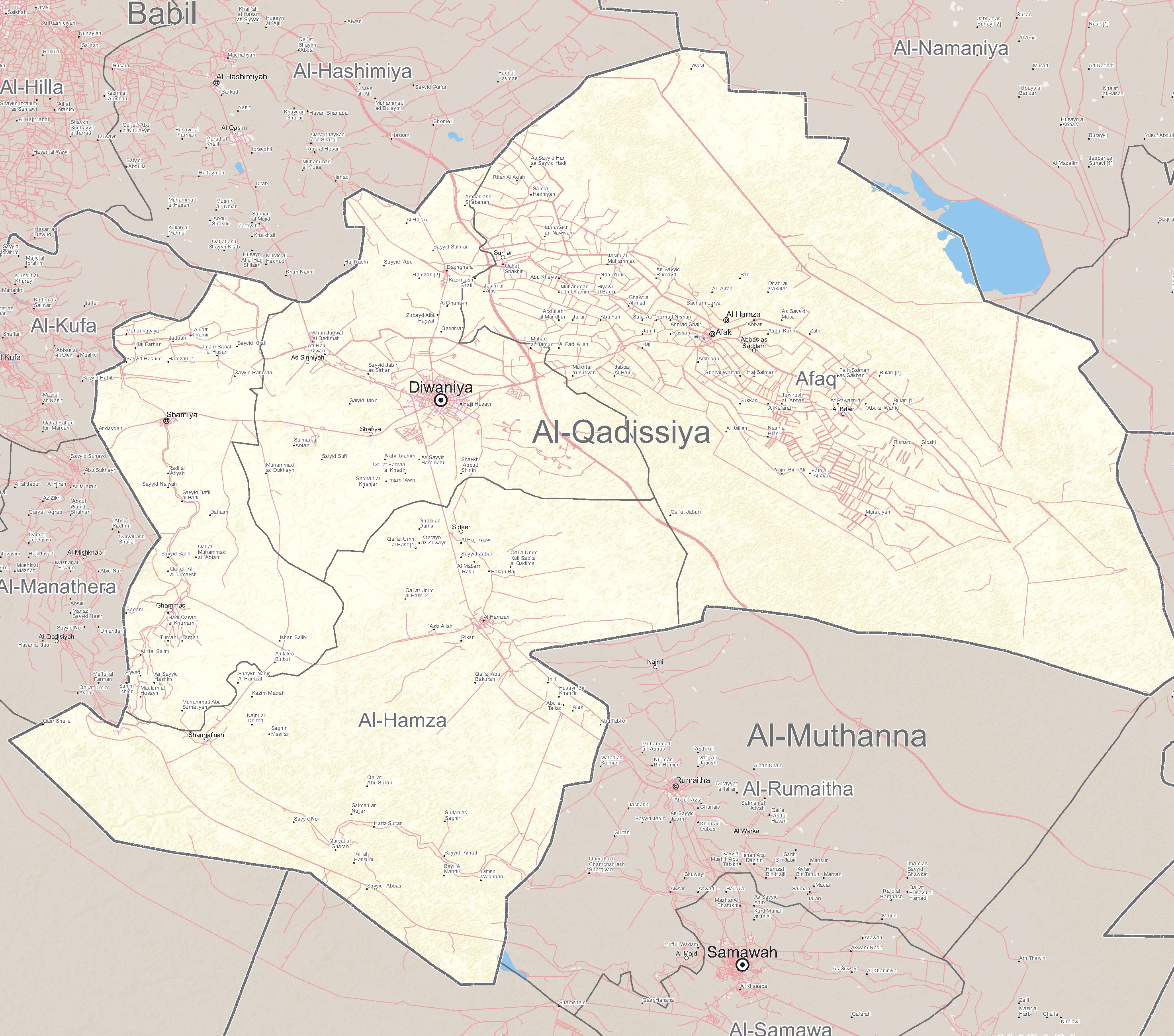 Al-Qadissiya Governorate Map