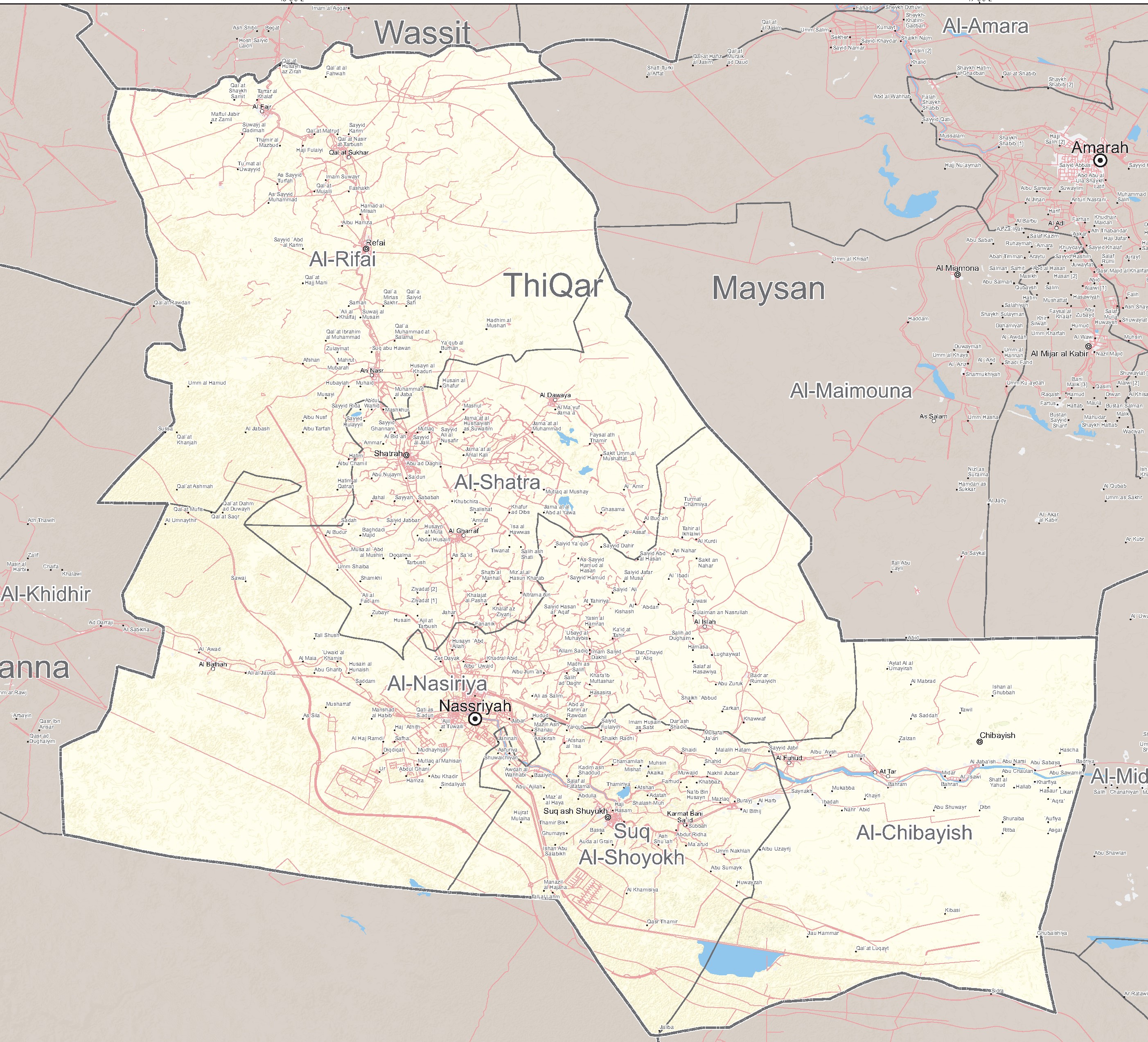 ThiQar Governorate Map