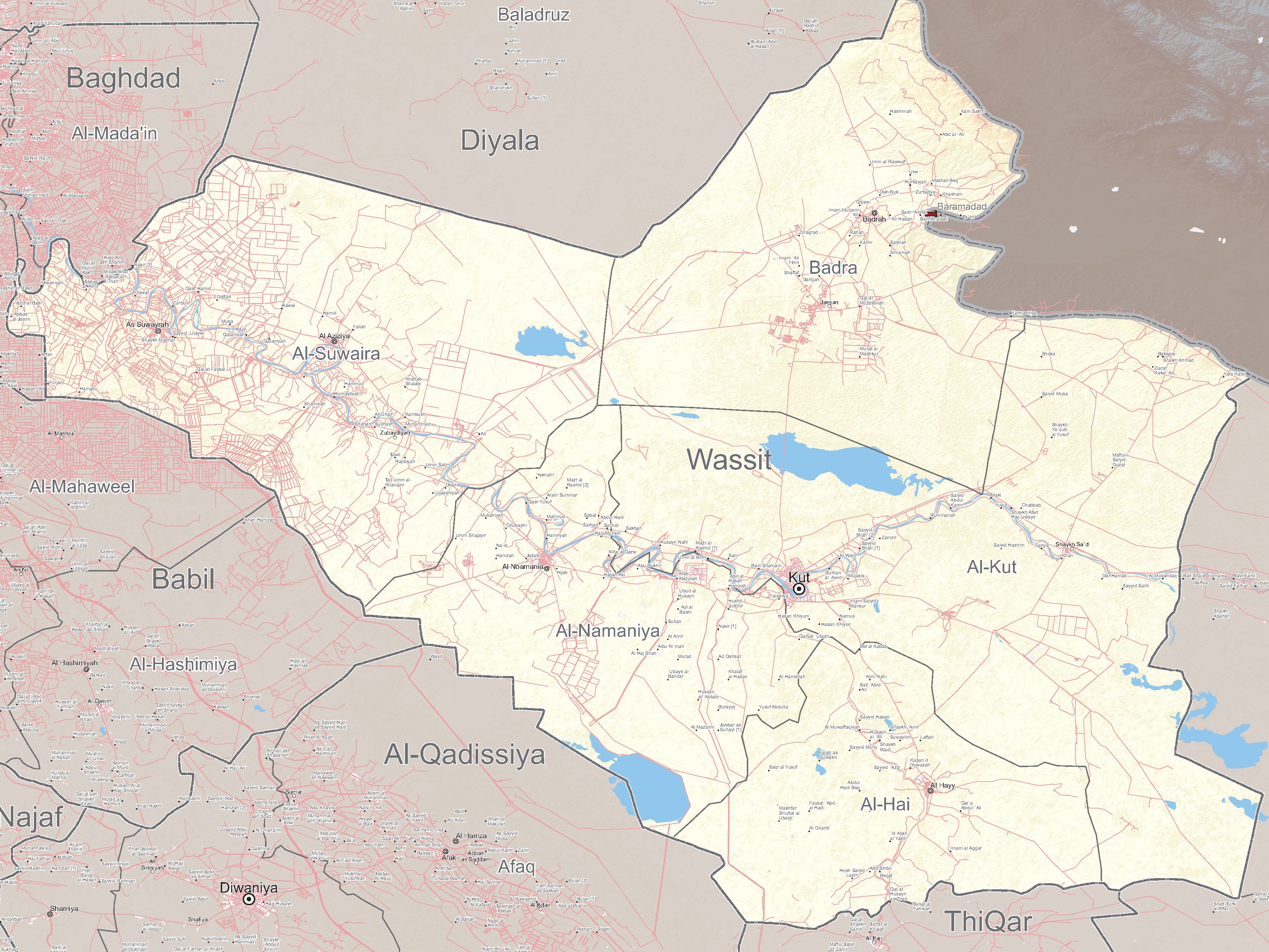 Wassit Governorate Map